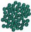 50 9mm Emerald Glass Daisy Beads